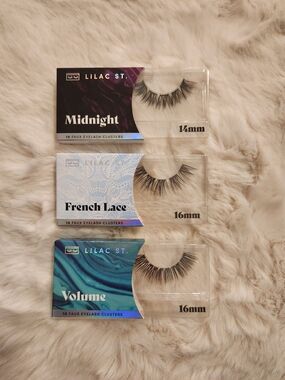 Lilac St. Faux Eyelash Clusters Trio - Midnight, French Lace, Volume (Black) NEW
